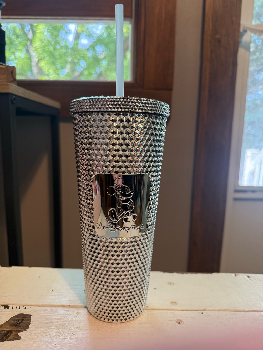 Mickey Mouse Disney 100 Starbucks Tumbler w/ Straw Walt Disney World Silver